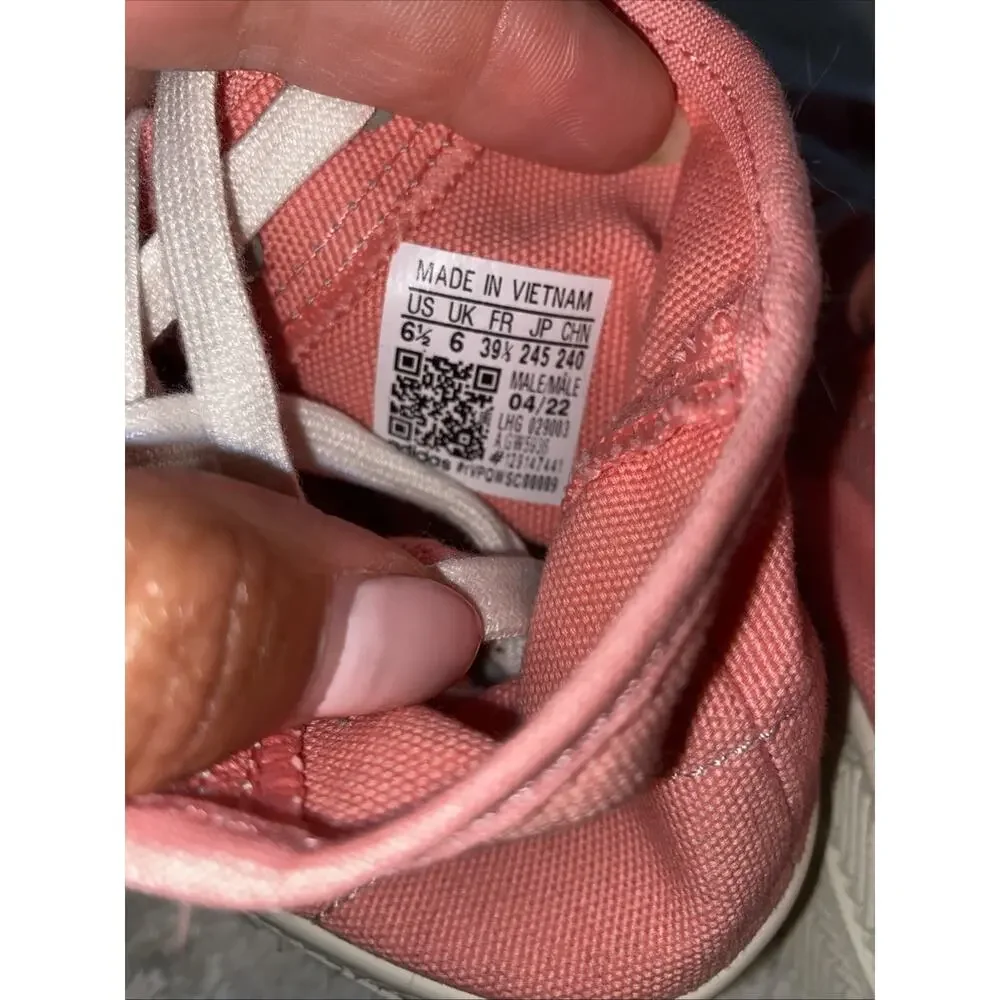 Adidas Nizza 2 Canvas High Top Sneaker Pink White Platform Mens 6.5 Woman’s 8